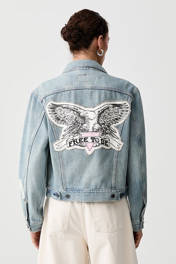 Levi's kurtka jeansowa damska ROAD WORN TRUCKER x PRIDE niebieski 0065O