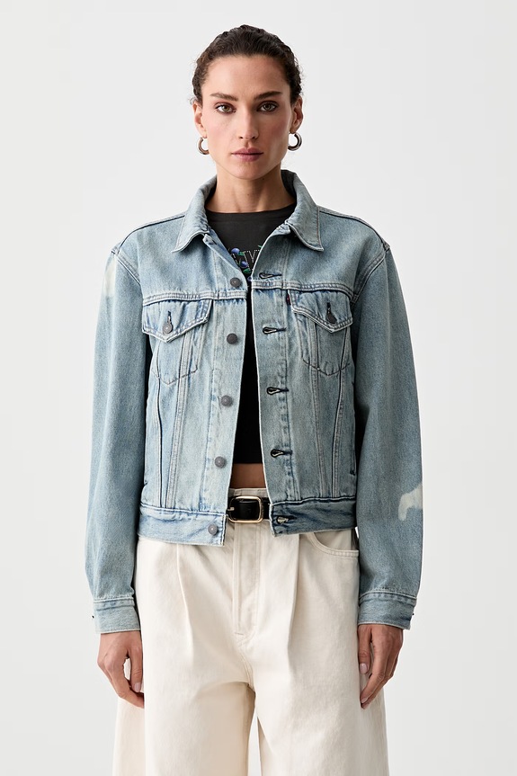Odzież Levi's kurtka jeansowa damska ROAD WORN TRUCKER x PRIDE 0065O niebieski