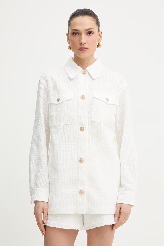 Guess košeľová bunda dámska EULALIE béžová W6GL37.W2265
