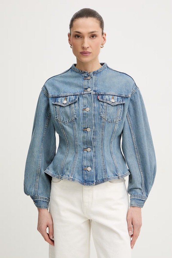 Levi's geacă de tranziție pentru femei, din denim SCULPTED albastru 001T6