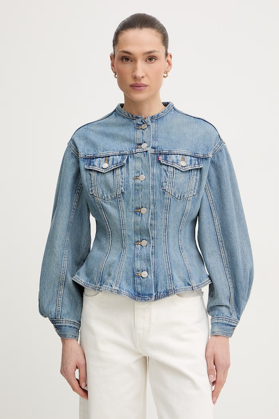 Levi's geacă de tranziție pentru femei, din denim SCULPTED albastru 001T6