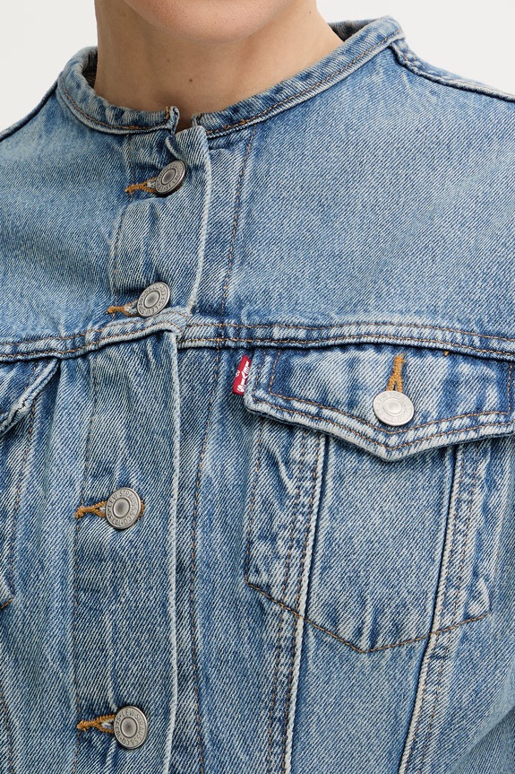 Levi's geacă de tranziție pentru femei, din denim SCULPTED 001T6 albastru