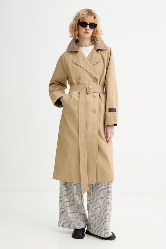 Βαμβακερή καμπαρντίνα Levi's BREE CLASSIC LONG TRENCH 005AP μπεζ SS26