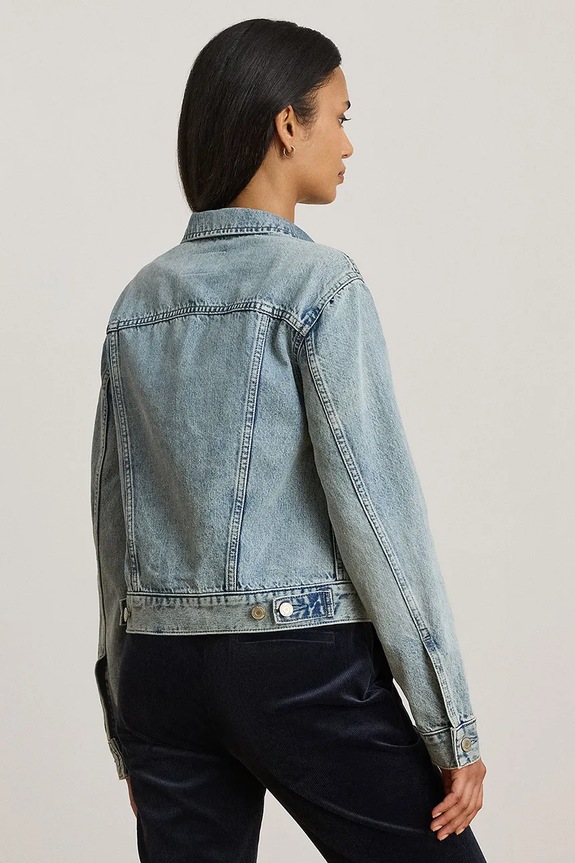 Lauren Ralph Lauren bunda dámská džínová 200P06990 modrá SS26