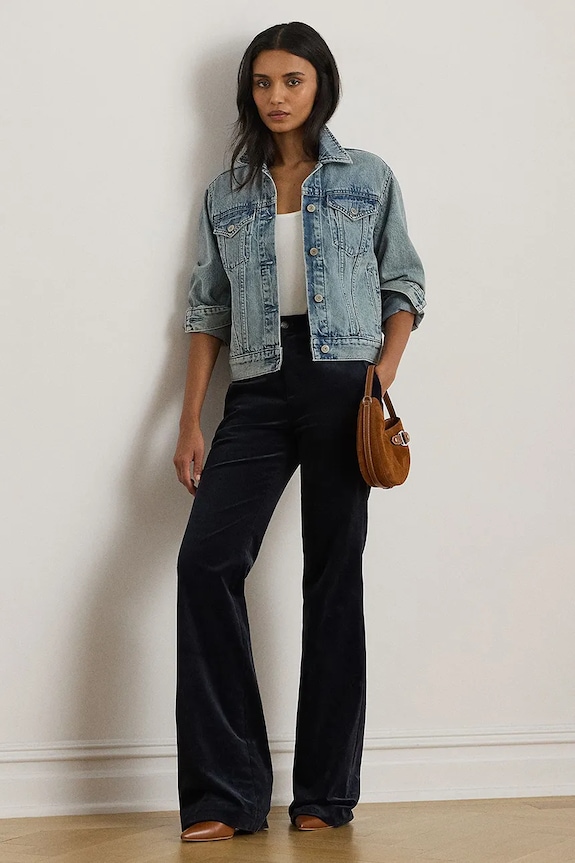 Oblečení Lauren Ralph Lauren bunda dámská džínová 200P06990 modrá