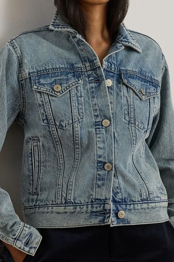 Lauren Ralph Lauren bunda dámská džínová modrá 200P06990