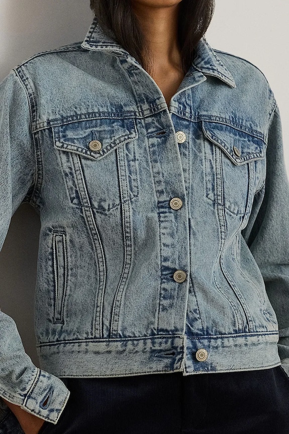 Lauren Ralph Lauren bunda dámská džínová modrá 200P06990