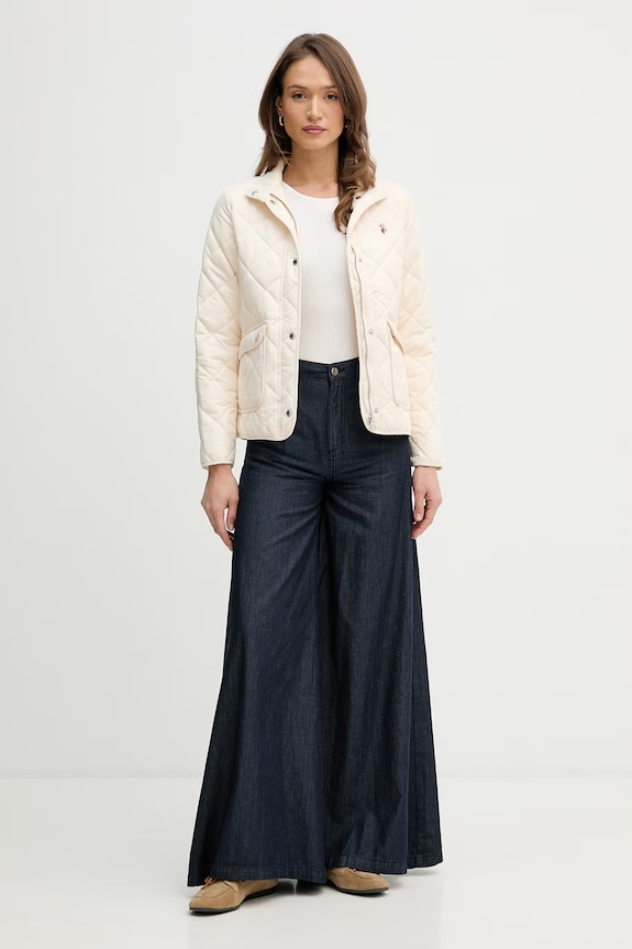 Bunda U.S. Polo Assn. QUILTED JACKET WUP2261 béžová SS26