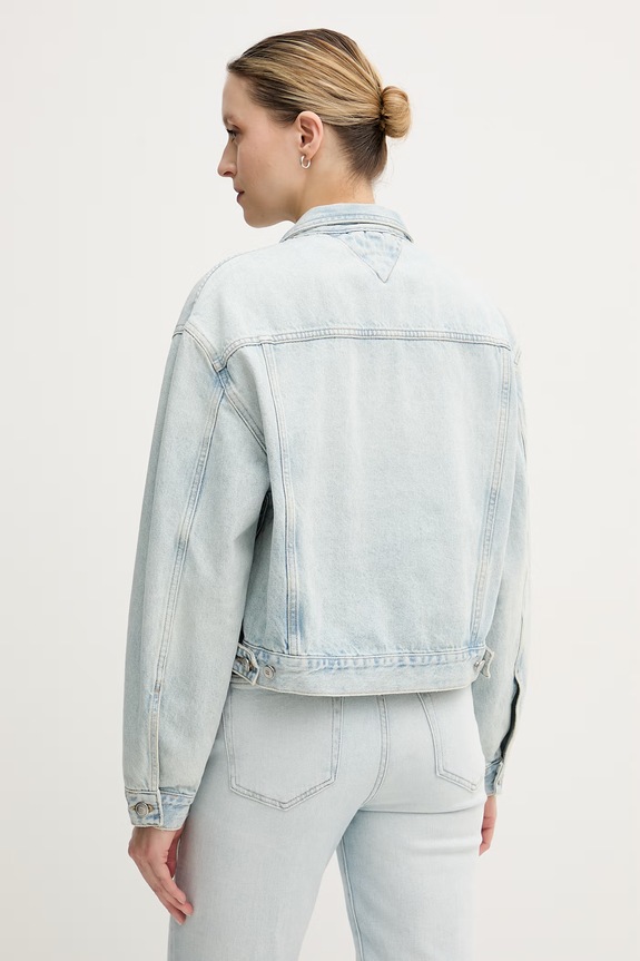 Odzież Tommy Hilfiger krótka kurtka damska jeansowa WW0WW49572 niebieski