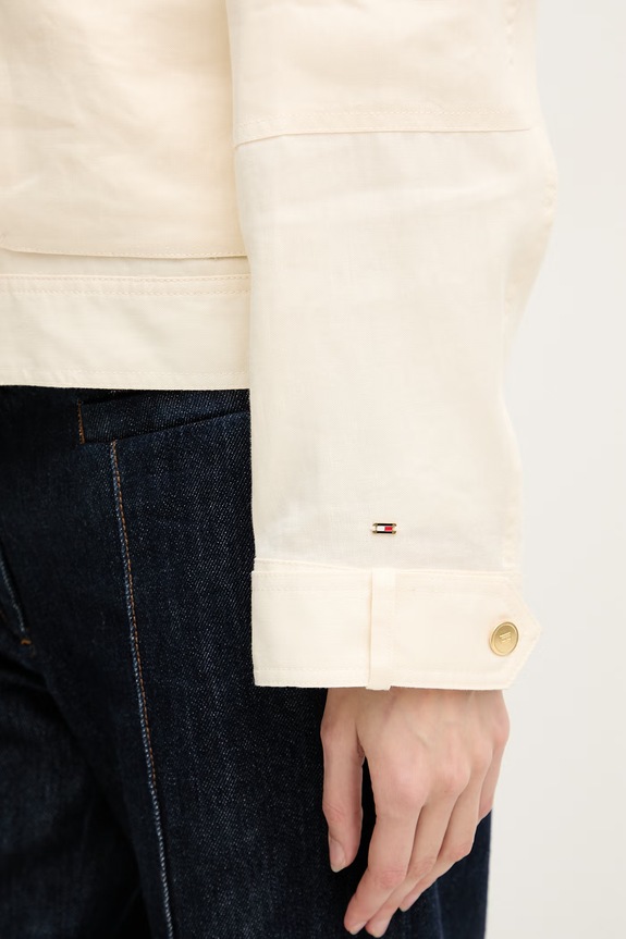Tommy Hilfiger bunda dámska ľanová WW0WW48616 béžová