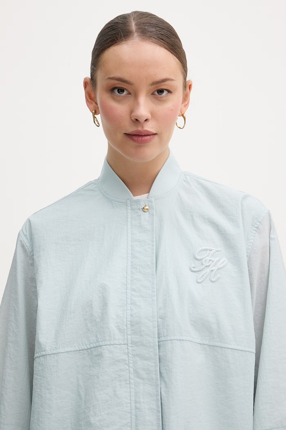 Tommy Hilfiger geacă de tranziție pentru femei turcoaz WW0WW48619