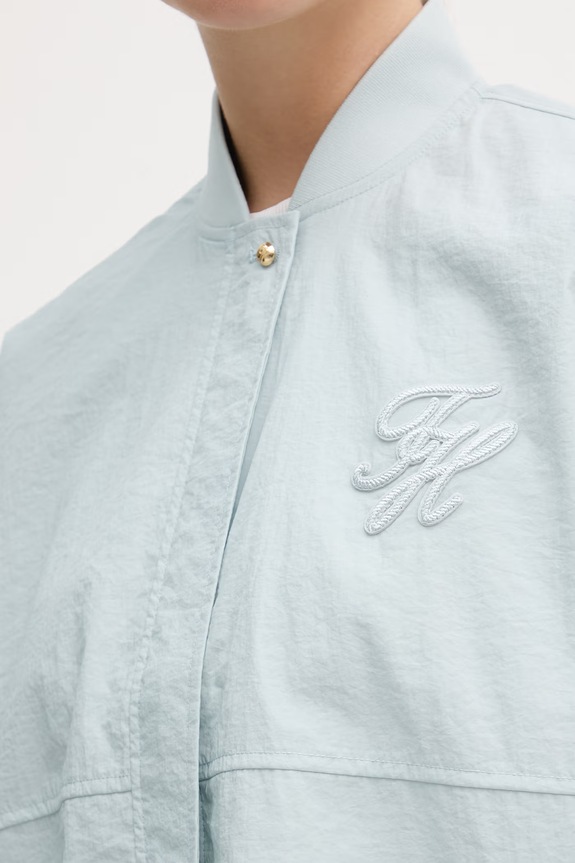 Tommy Hilfiger geacă de tranziție pentru femei WW0WW48619 turcoaz