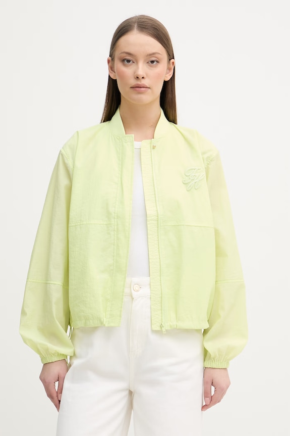 Tommy Hilfiger geacă de tranziție pentru femei verde WW0WW48619