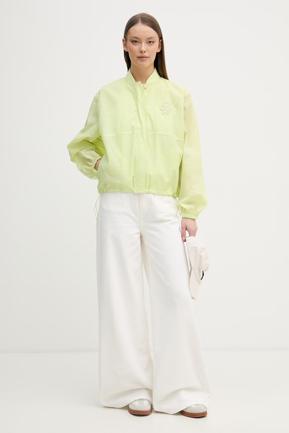 Tommy Hilfiger geacă de tranziție pentru femei WW0WW48619 verde SS26