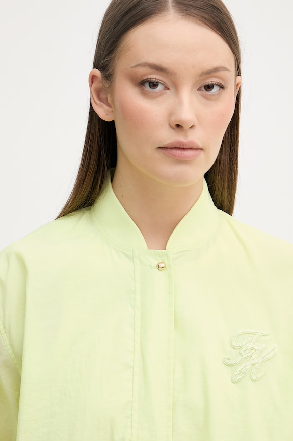 Tommy Hilfiger geacă de tranziție pentru femei verde WW0WW48619