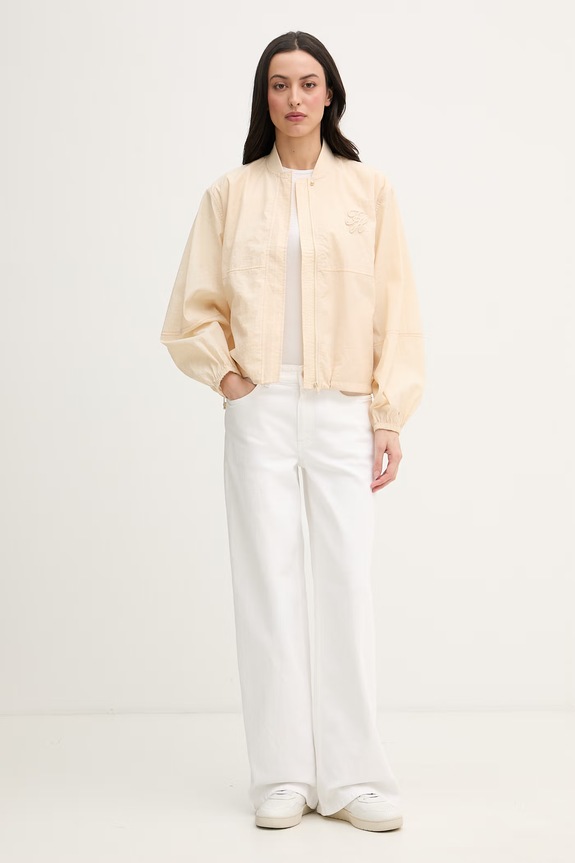 Tommy Hilfiger geacă de tranziție pentru femei WW0WW48619 bej SS26