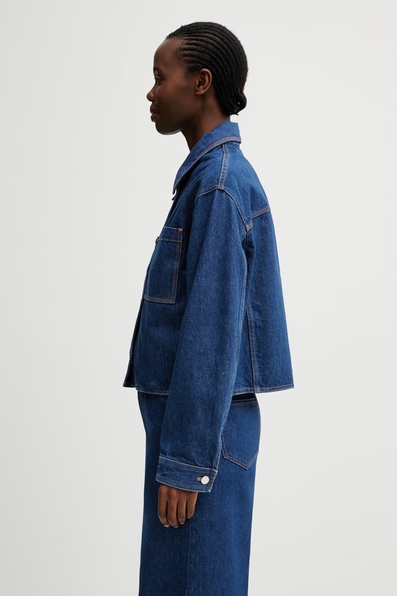 Maison Kitsuné bunda dámská džínová QW02104WD4023 modrá SS26