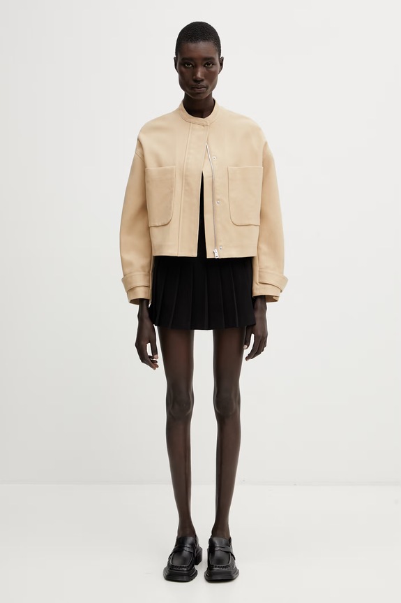 Maison Kitsuné късо яке дамско от памук QW02106WW9093