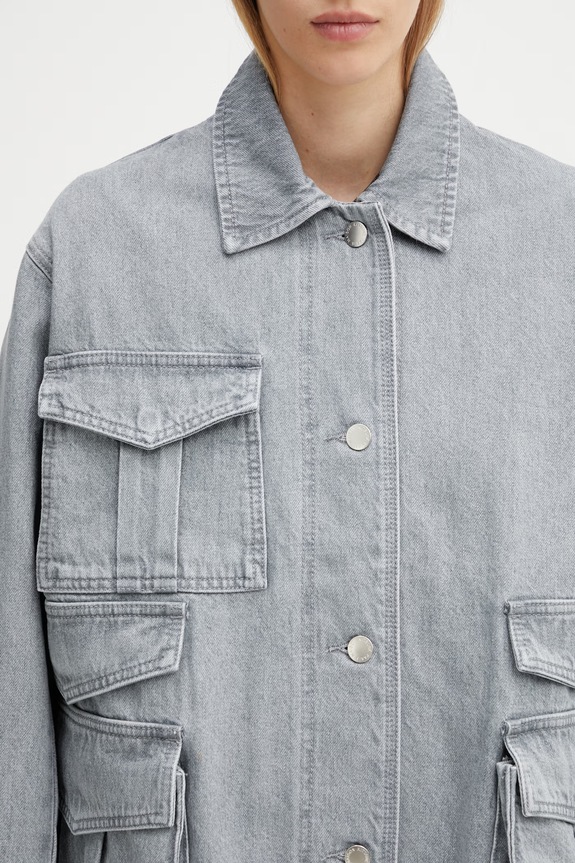 Maison Kitsuné Barn Women's denim jacket gray QW02207WD4021