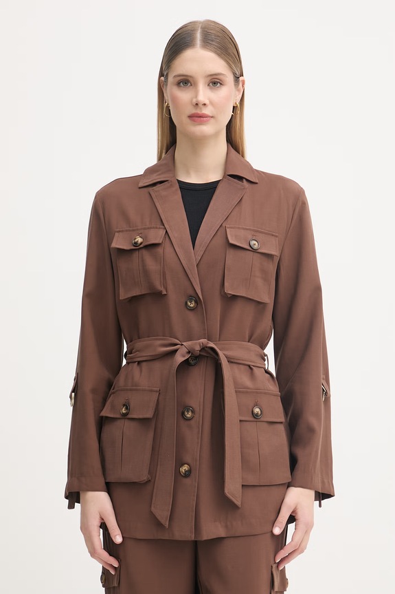 Gaudi kurtka damska z wiskozy brązowy 611FD35007