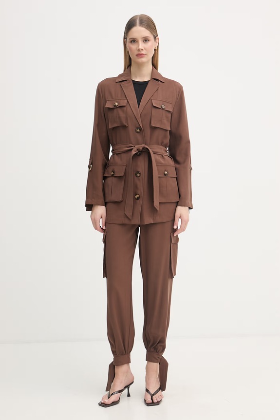 Gaudi kurtka damska z wiskozy 611FD35007 brązowy SS26