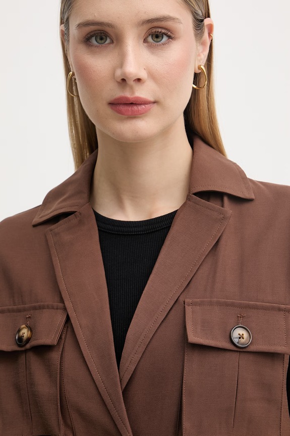 Gaudi kurtka damska z wiskozy brązowy 611FD35007