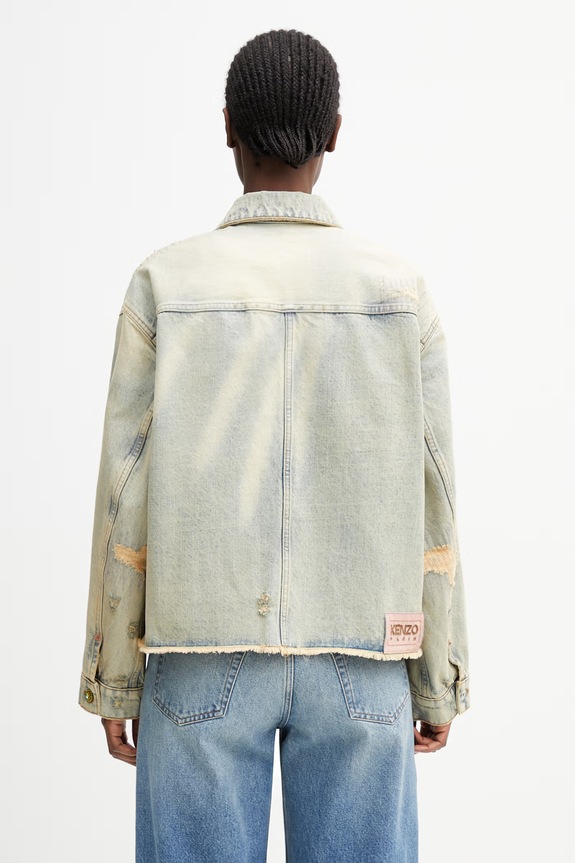 Odzież Kenzo Trucker Jacket kurtka damska jeansowa FG52DV2626Q8 czarny