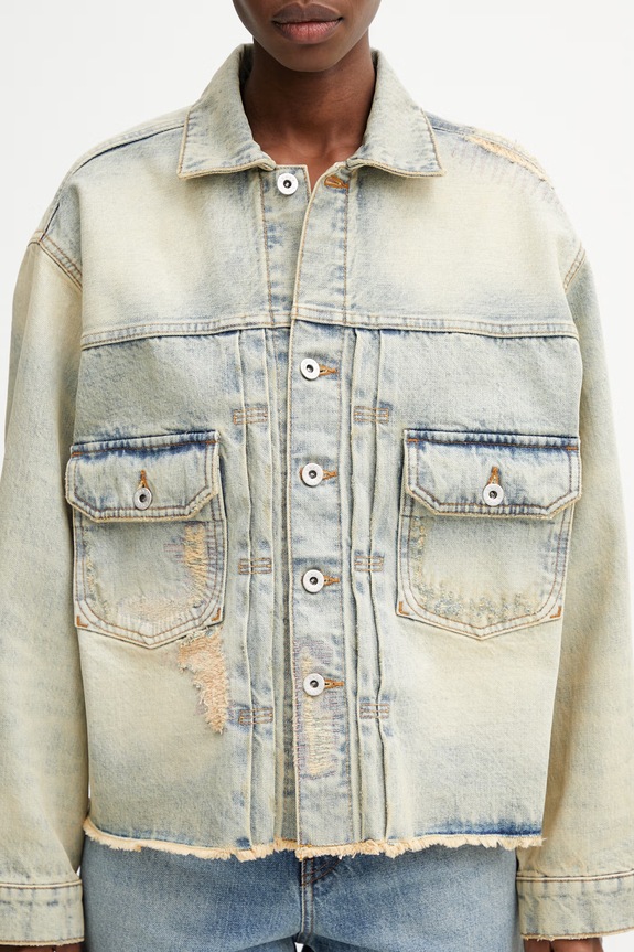 Kenzo Trucker Jacket kurtka damska jeansowa czarny FG52DV2626Q8