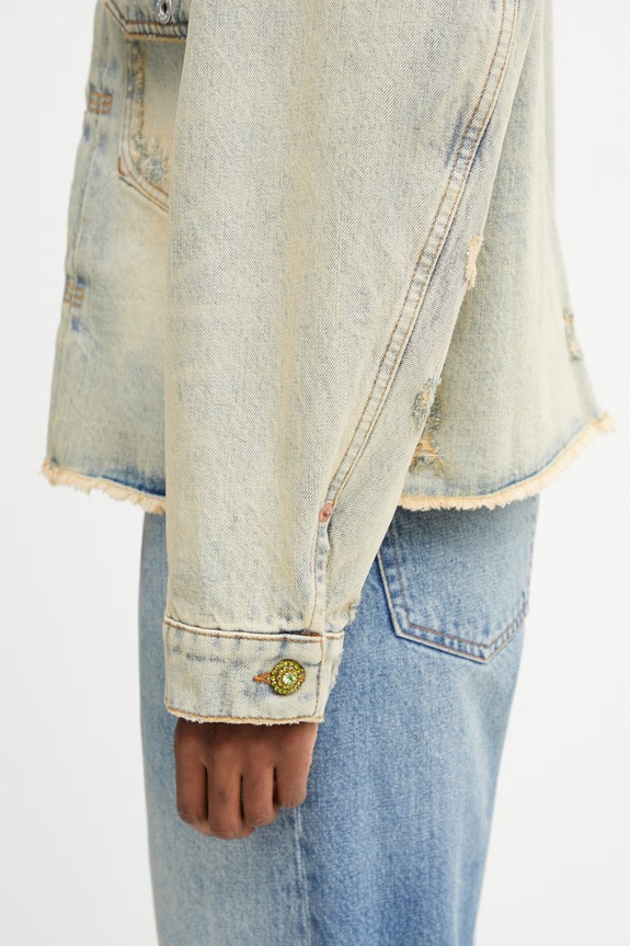 Kenzo Trucker Jacket kurtka damska jeansowa FG52DV2626Q8 czarny