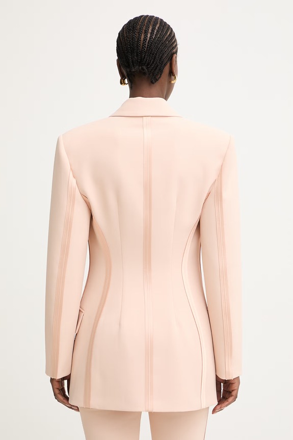 Ρούχα Elisabetta Franchi σακάκι γυναικείο GI24163E2 μπεζ