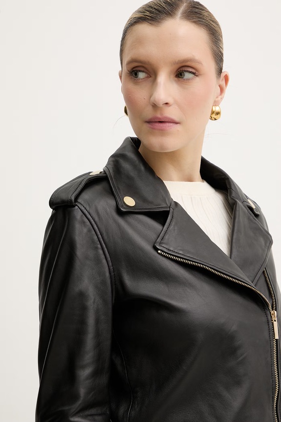 Armani Exchange női bőr motoros dzseki fekete XW001924.AF25817