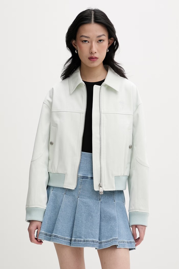 Miss Sixty jachetă de damă din denim cu captuseala turcoaz 6M1WJ08200