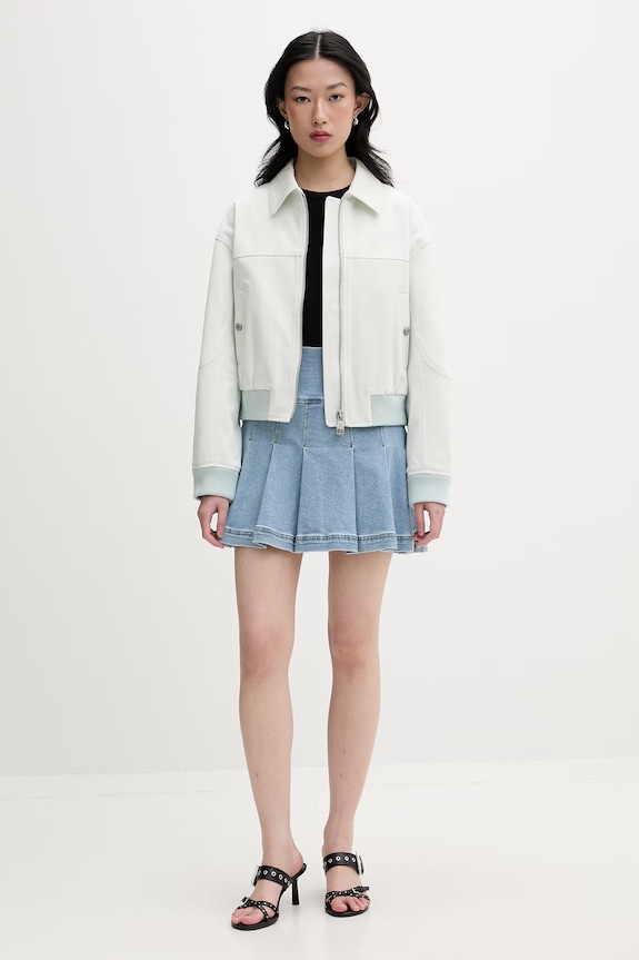 Miss Sixty jachetă de damă din denim 6M1WJ08200 turcoaz SS26