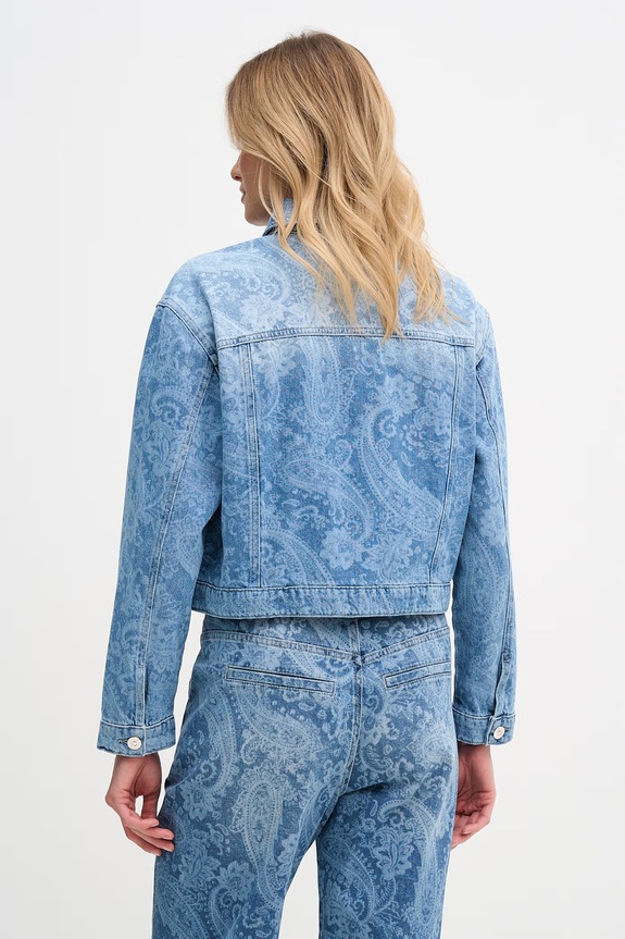 Odzież OUI krótka kurtka damska jeansowa 96340 niebieski