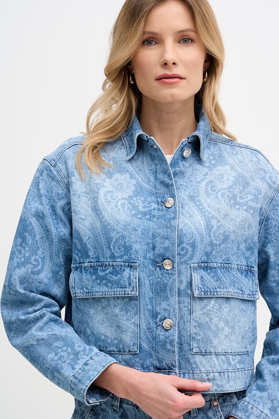 OUI krótka kurtka damska jeansowa niebieski 96340