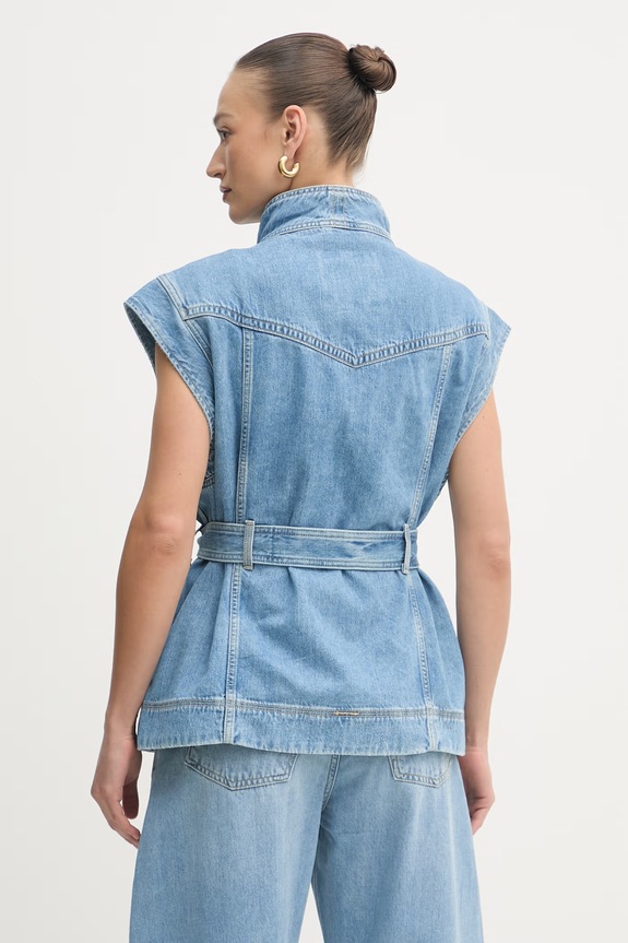 Ρούχα BOSS Orange Γυναικείο Αμάνικο Ντένιμ Γιλέκο C VEST 50558679 μπλε