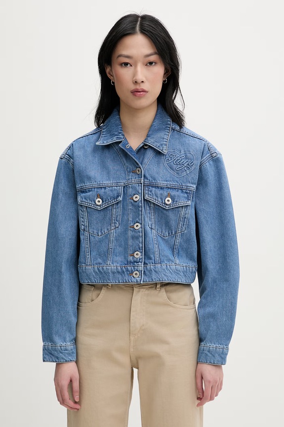 HUGO Blue kurtka jeansowa damska niebieski 50556970