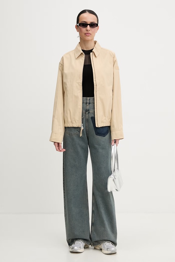 Napapijri kratka jakna ženska z bombažem FRESNEL SHORT NP0A4I8CN3D1 bež SS26