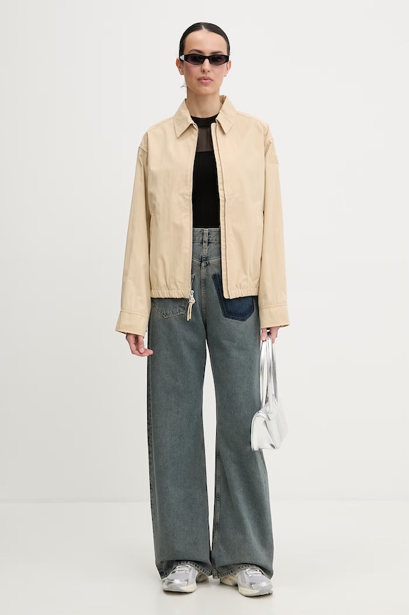 Napapijri kratka jakna ženska z bombažem FRESNEL SHORT NP0A4I8CN3D1 bež SS26