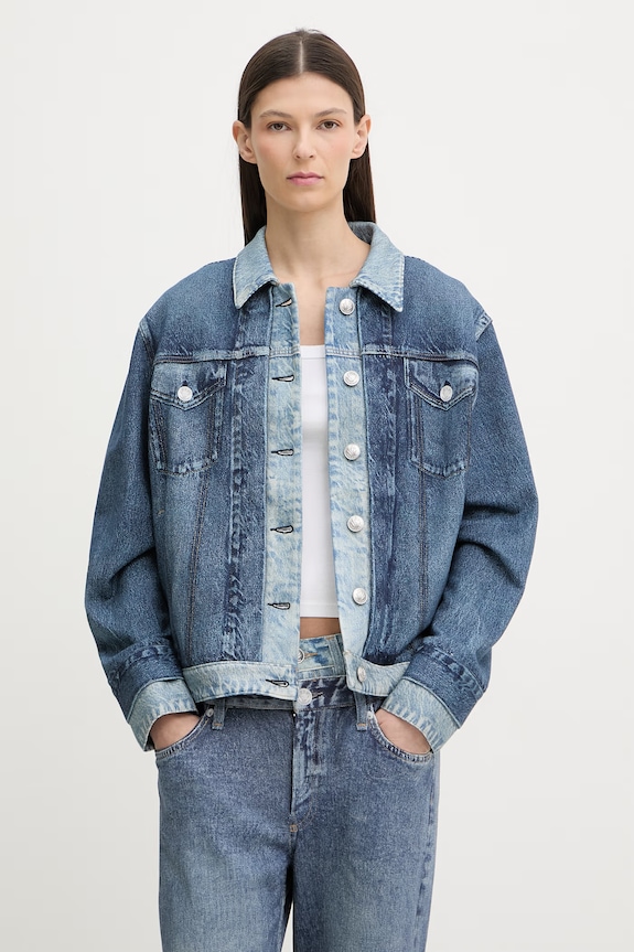 rag & bone geacă de tranziție pentru femei, din bumbac Miramar albastru RC8425H0MTE