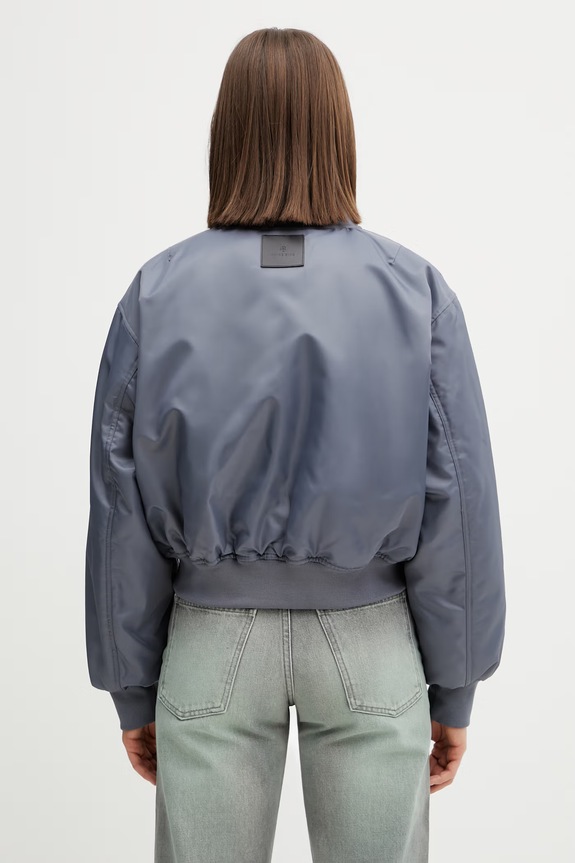 Дрехи Anine Bing CROPPED LEON BOMBER тъмно сиво яке бомбър дамско A.01.12156.GRY37 сив