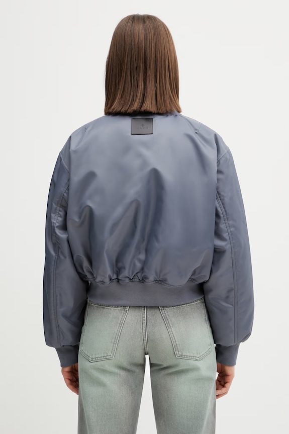 Дрехи Anine Bing CROPPED LEON BOMBER тъмно сиво яке бомбър дамско A.01.12156.GRY37 сив