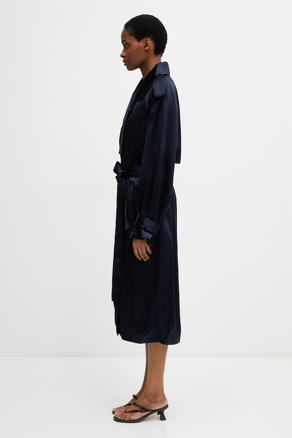 Anine Bing RICKIE MAXI TRENCH baloner s viskozom za žene A.01.11779.NAV01 mornarsko plava SS26