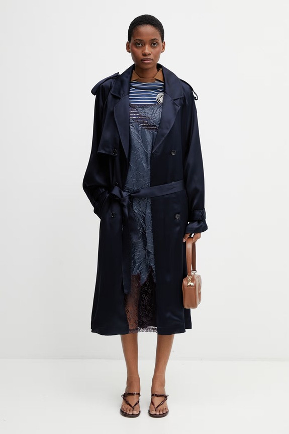 Anine Bing RICKIE MAXI TRENCH baloner s viskozom za žene A.01.11779.NAV01