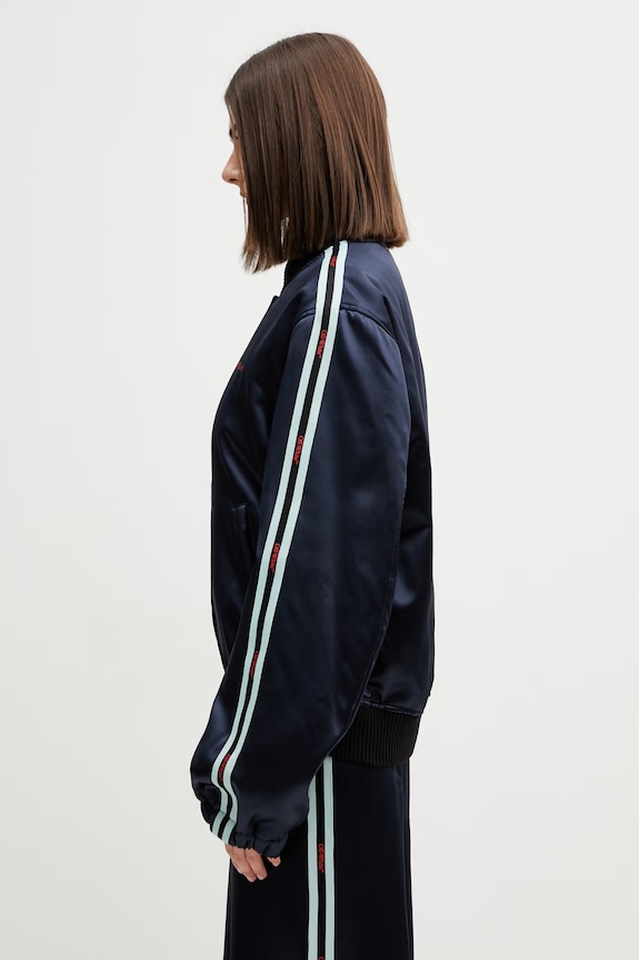 Off-White bomber jakna ženska viskozna 2EK00OS26FAB001 mornarsko plava SS26
