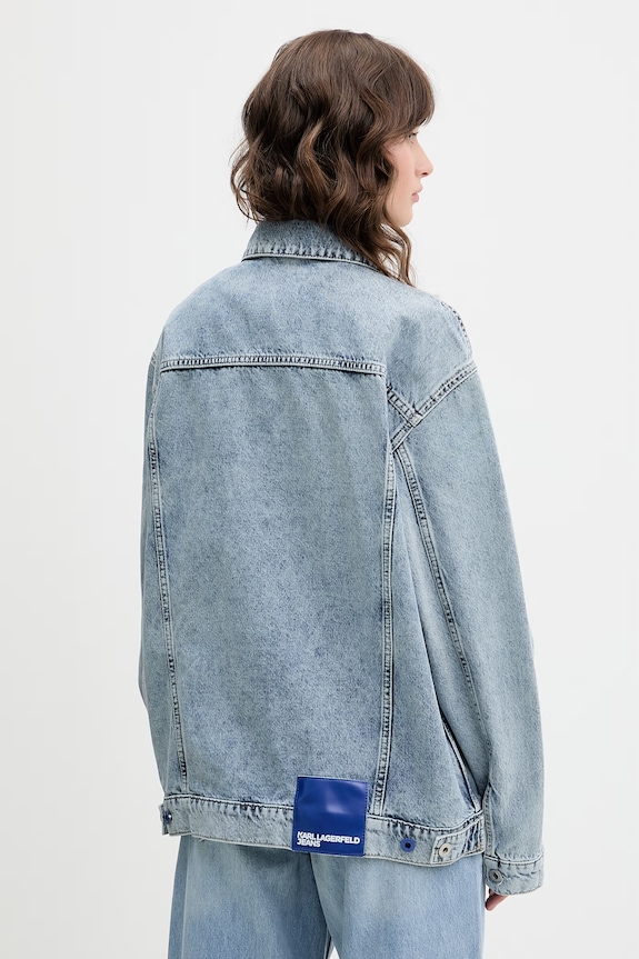 Oblečenie Karl Lagerfeld Jeans bunda dámska rifľová B2W14033 modrá
