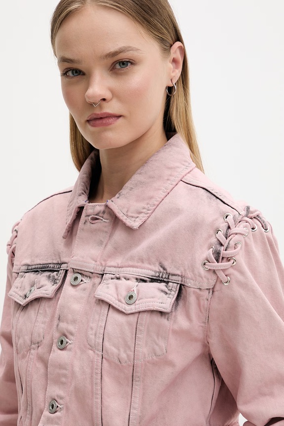 Karl Lagerfeld Jeans kurtka jeansowa damska różowy B2W14035