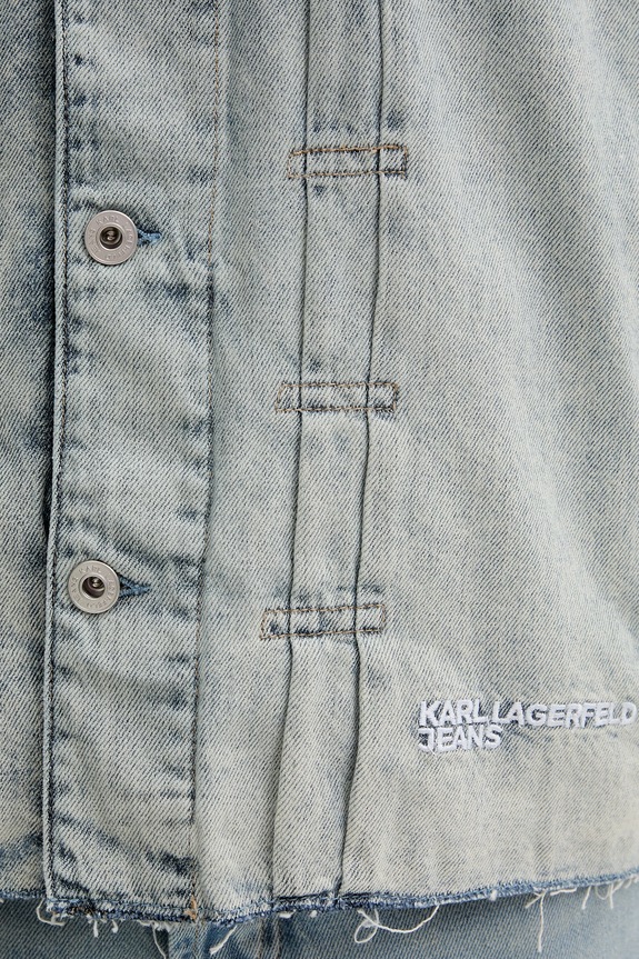 Karl Lagerfeld Jeans Τζιν μπουφάν γυναικείο βαμβακερό B2W14036 μπλε