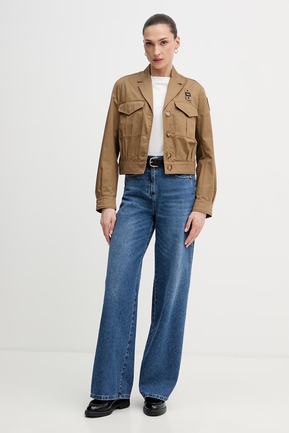 Хлопковая куртка Blauer CLEMENT BLDC04268 коричневый SS26