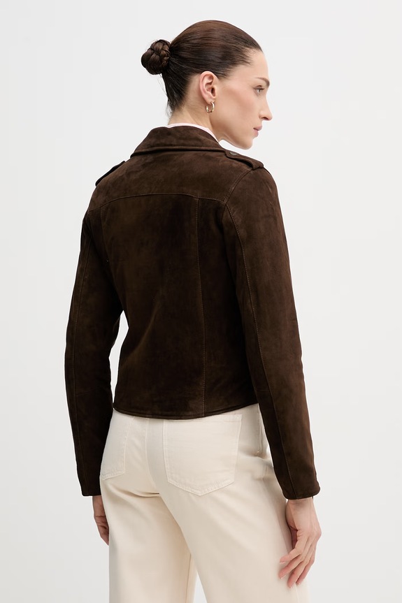 Blauer velúr bőrdzseki CHERRY BLDL02447 barna SS26
